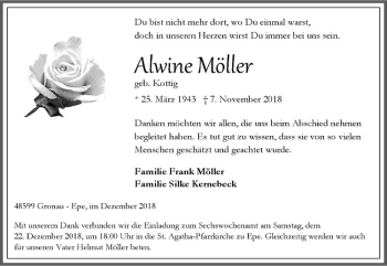 Anzeige von Alwine Möller von Westfälische Nachrichten