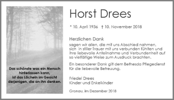 Anzeige von Horst Drees von Westfälische Nachrichten
