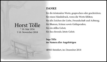 Anzeige von Horst Tölle von Westfälische Nachrichten