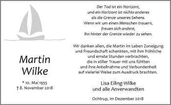 Anzeige von Martin Wilke von Westfälische Nachrichten