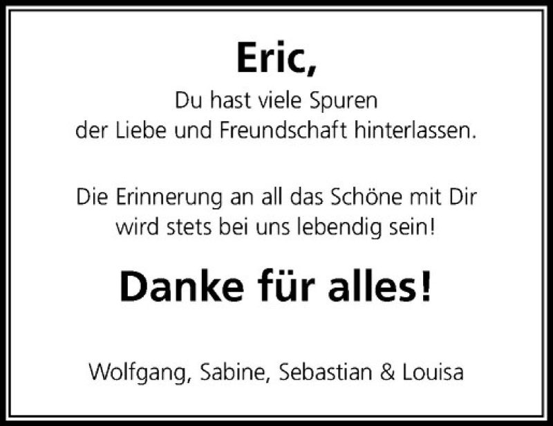  Traueranzeige für Eric Terbrüggen vom 03.03.2018 aus Westfälische Nachrichten