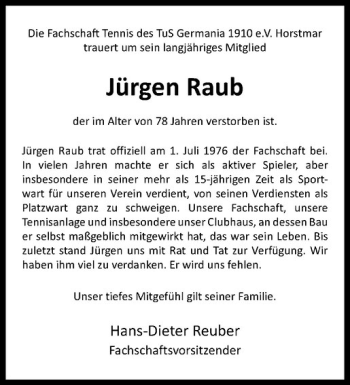 Anzeige von Monika Raub von Westfälische Nachrichten