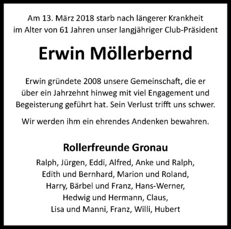  Traueranzeige für Erwin Möllerbernd vom 15.03.2018 aus Westfälische Nachrichten