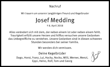Anzeige von Josef Medding von Westfälische Nachrichten