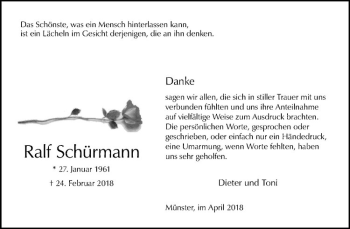 Anzeige von Ralf Schürmann von Westfälische Nachrichten