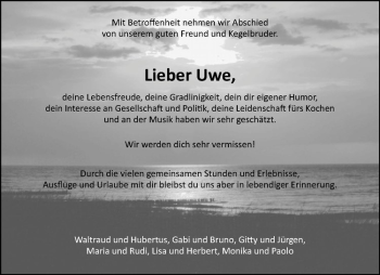 Anzeige von Uwe Rudolf Jochheim von Westfälische Nachrichten