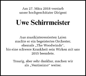 Anzeige von Uwe Rudolf Jochheim von Westfälische Nachrichten