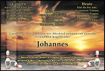 Anzeige von Johannes Koll von Westfälische Nachrichten