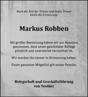 Anzeige von Markus Robben von Westfälische Nachrichten