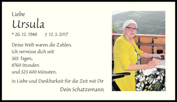 Anzeige von Ursula  von Westfälische Nachrichten