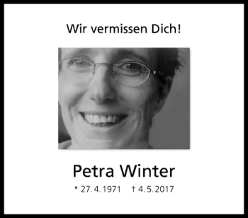 Anzeige von Petra Winter von Westfälische Nachrichten