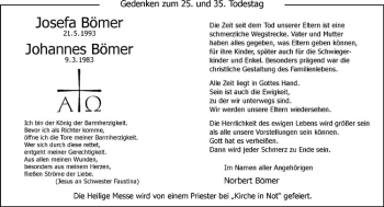 Anzeige von Johannes Bömer von Westfälische Nachrichten
