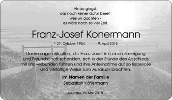 Anzeige von Franz-Josef Konermann von Westfälische Nachrichten