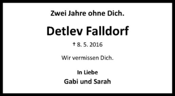 Anzeige von Detlev Falldorf von Westfälische Nachrichten