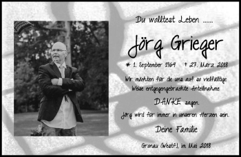 Anzeige von Jörg Grieger von Westfälische Nachrichten