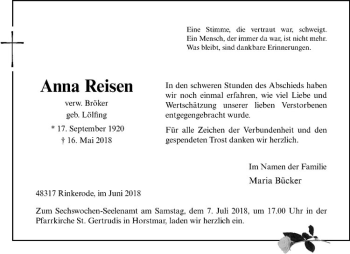 Anzeige von Anna Reisen von Westfälische Nachrichten