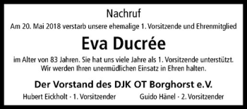 Anzeige von Eva Ducrée von Westfälische Nachrichten