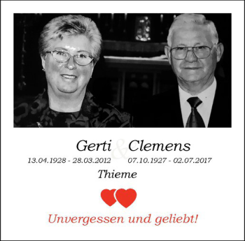 Anzeige von Clemens Thieme von Westfälische Nachrichten