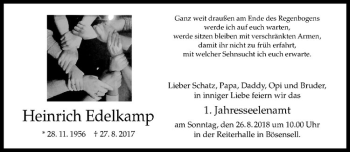 Anzeige von Heinrich Edelkamp von Westfälische Nachrichten