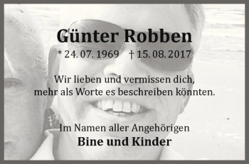 Anzeige von Günter Robben von Westfälische Nachrichten
