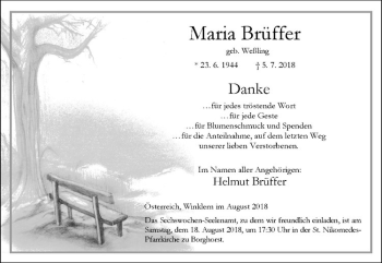 Anzeige von Maria Brüffer von Westfälische Nachrichten