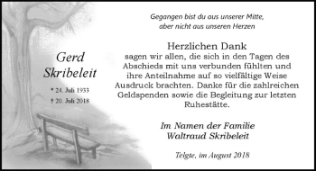 Anzeige von Gerd Skribeleit von Westfälische Nachrichten