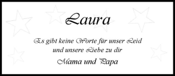Anzeige von Laura Sandfuchs von Westfälische Nachrichten