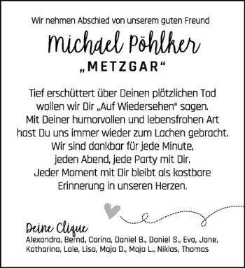 Anzeige von Michael Pöhlker von Westfälische Nachrichten