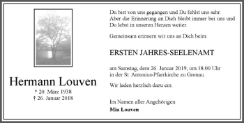 Anzeige von Hermann Louven von Westfälische Nachrichten