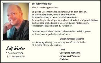 Anzeige von Rolf Wenker von Westfälische Nachrichten