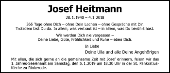 Anzeige von Josef Heitmann von Westfälische Nachrichten