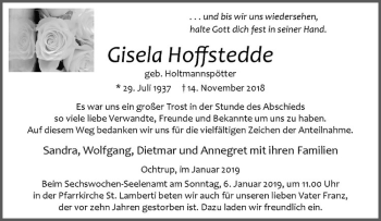 Anzeige von Franz Hoffstedde von Westfälische Nachrichten