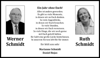 Anzeige von Ruth Schmidt von Westfälische Nachrichten