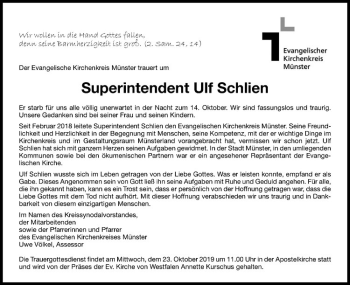 Anzeige von Ulf Schlien von Westfälische Nachrichten