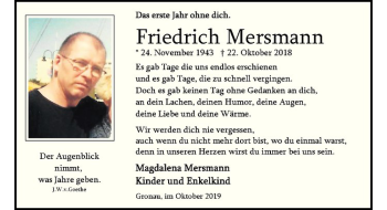 Anzeige von Friedrich Mersmann von Westfälische Nachrichten