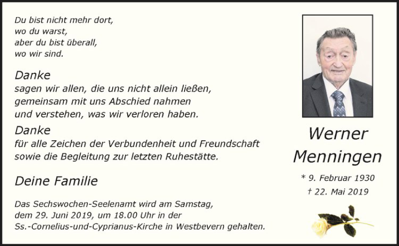  Traueranzeige für Charlotte Menningen vom 21.06.2019 aus Westfälische Nachrichten