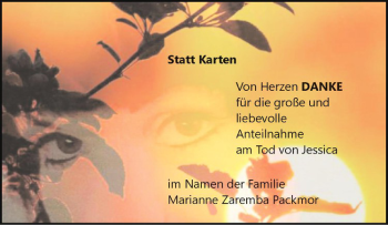 Anzeige von Jessica Packmoor von Westfälische Nachrichten