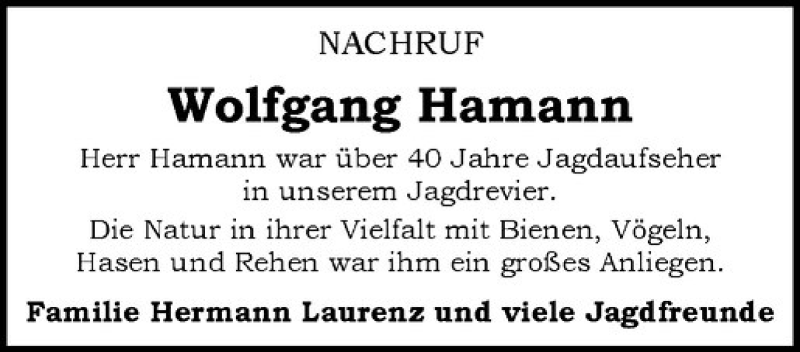  Traueranzeige für Wolfgang Hamann vom 05.12.2019 aus Westfälische Nachrichten