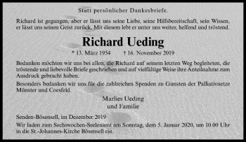 Anzeige von Richard Ueding von Westfälische Nachrichten