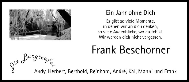  Traueranzeige für Frank Beschorner vom 21.02.2019 aus Westfälische Nachrichten