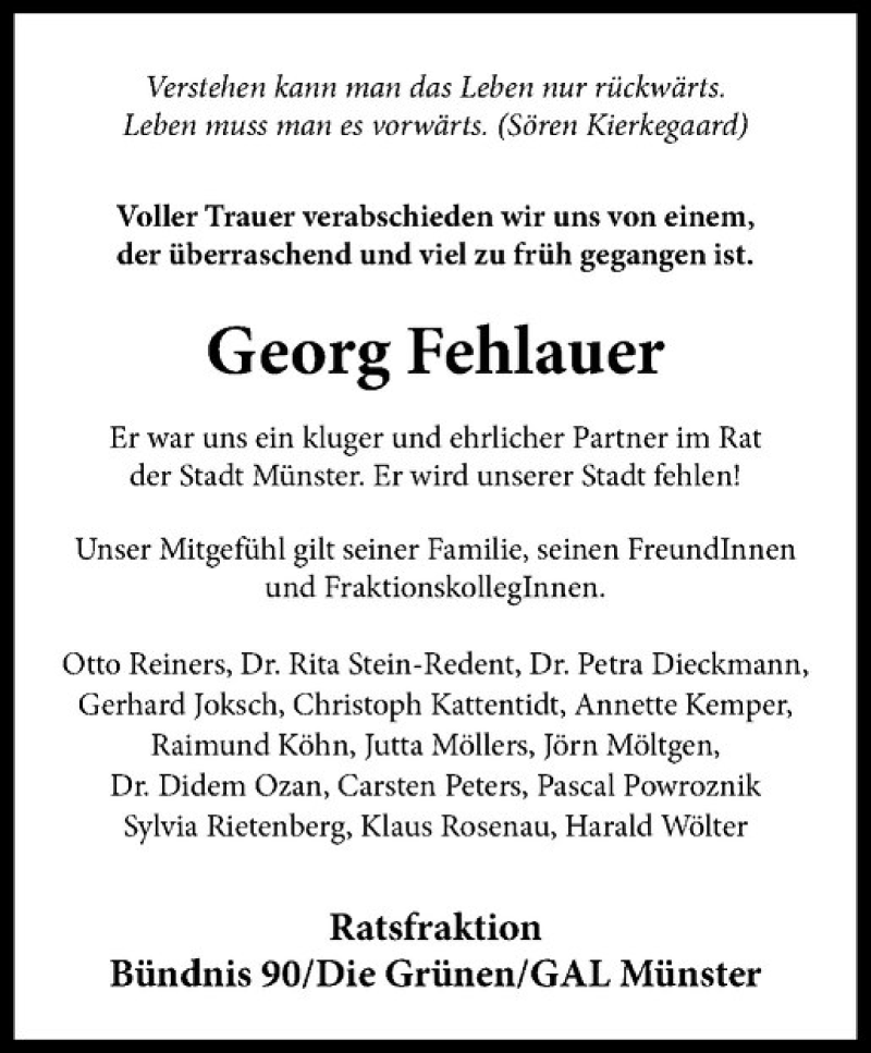  Traueranzeige für Georg Fehlauer vom 05.02.2019 aus Westfälische Nachrichten
