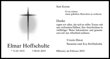 Anzeige von Elmar Hoffschulte von Westfälische Nachrichten