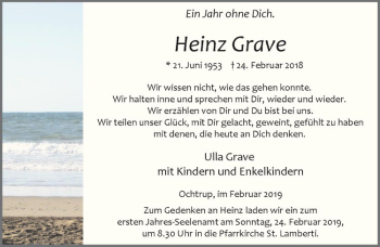 Anzeige von Heinz Grave von Westfälische Nachrichten