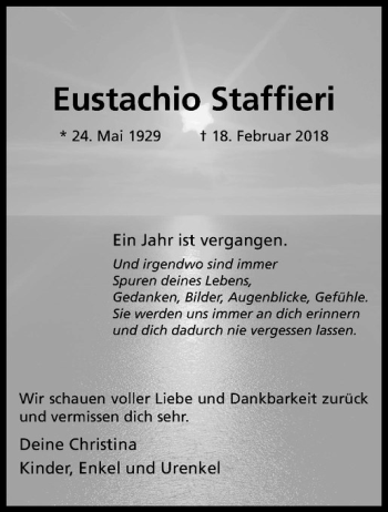 Anzeige von Eustachio Staffieri von Westfälische Nachrichten