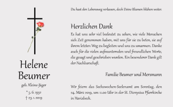 Anzeige von Helene Beumer von Westfälische Nachrichten
