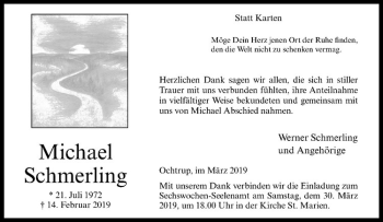 Anzeige von Michael Schmerling von Westfälische Nachrichten