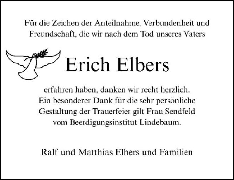  Traueranzeige für Erich Elbers vom 12.03.2019 aus Westfälische Nachrichten
