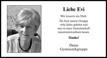 Anzeige von Evelin Ebmeyer von Westfälische Nachrichten