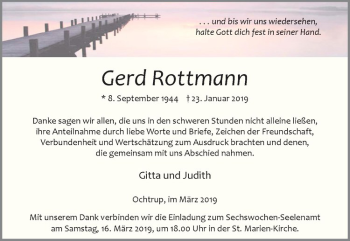 Anzeige von Gerd Rottmann von Westfälische Nachrichten