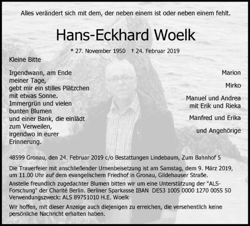  Traueranzeige für Hans-Eckhard Woelk vom 02.03.2019 aus Westfälische Nachrichten